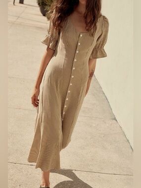 Christy Dawn Lennon Dress in Tan Stripe